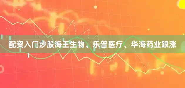 配资入门炒股海王生物、乐普医疗、华海药业跟涨